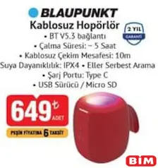 BLAUPUNKT KABLOSUZ HOPARLÖR